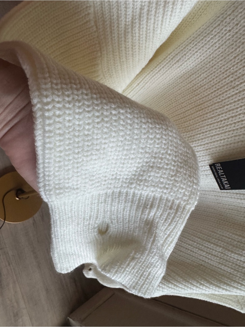 REALTAKAI NWT White Oversized Knit Sweater XL Limited Edition - Picture 4 of 5